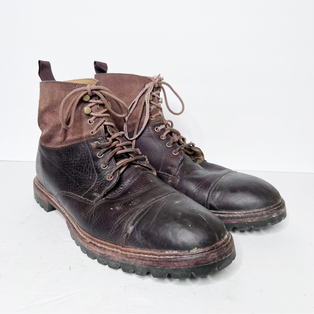 Cole Haan Men’s Casual Cap Toe Leather Boots Brown Tan Size 11.5